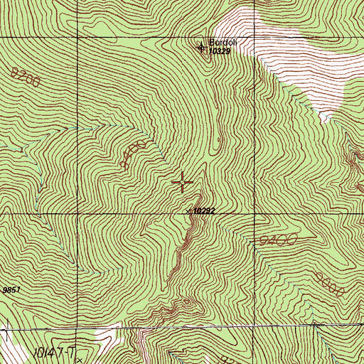 Topographic Map of Grant Range Wilderness, NV