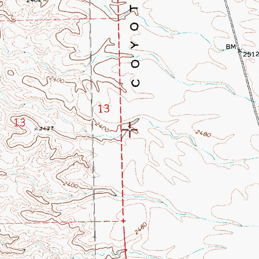 Topographic Map of Coyote Spring Valley, NV