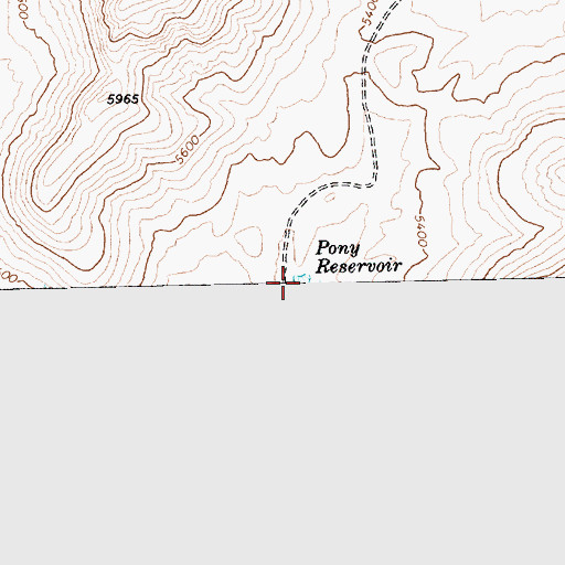 Topographic Map of Pony Reservoir, NV