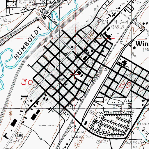 Topographic Map of Winnemucca Elementary School, NV