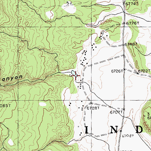 Topographic Map of Aspen Canyon, AZ