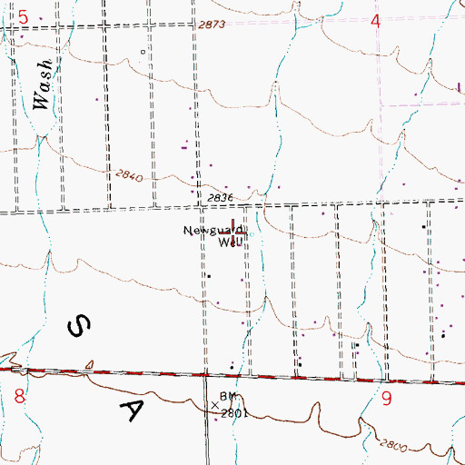 Topographic Map of Newguard Well, AZ