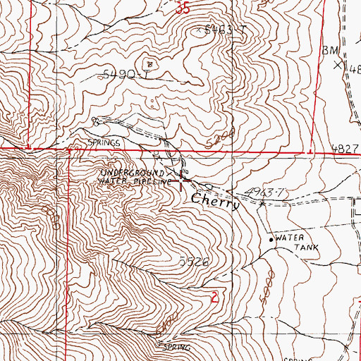 Topographic Map of Harness Ranch (historical), NV