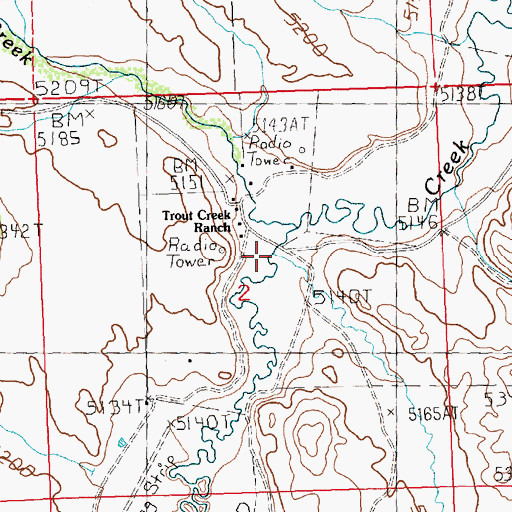 Topographic Map of Meadow Creek, NV