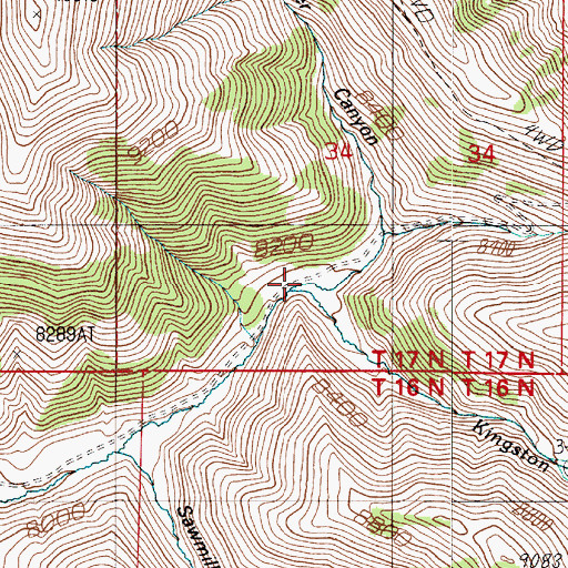 Topographic Map of Deer Canyon, NV