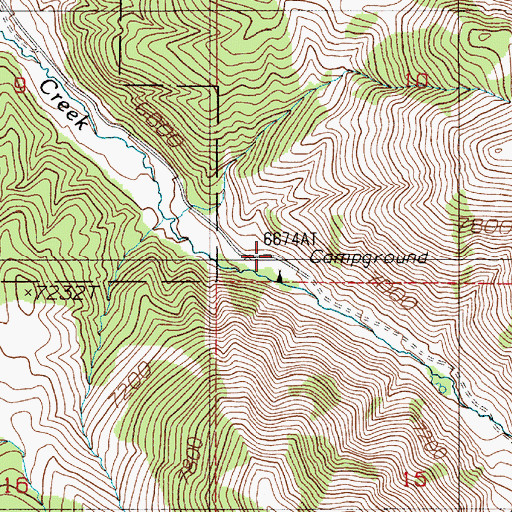 Topographic Map of Big Creek Campground, NV