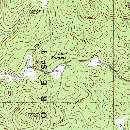 Topographic Map of Ione Summit, NV