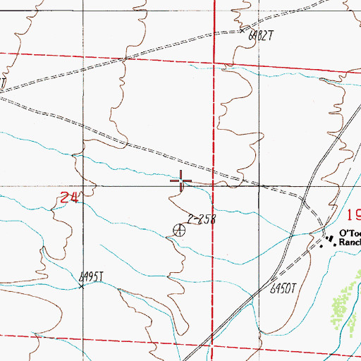 Topographic Map of O'Toole Ranch Airport, NV