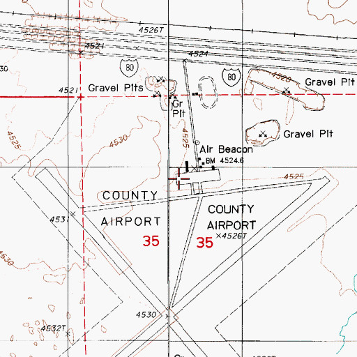 Topographic Map of Battle Mountain Airport, NV