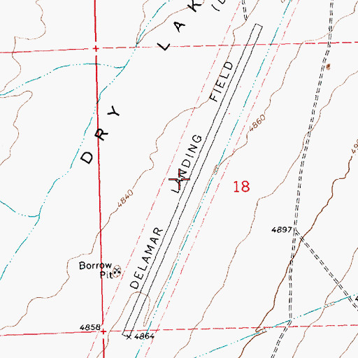 Topographic Map of Caliente Flight Strip Airport (historical), NV