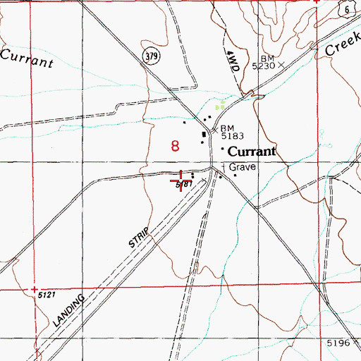 Topographic Map of Currant Ranch Airport, NV