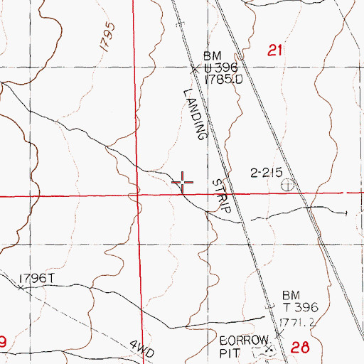 Topographic Map of Currie Airport (historical), NV