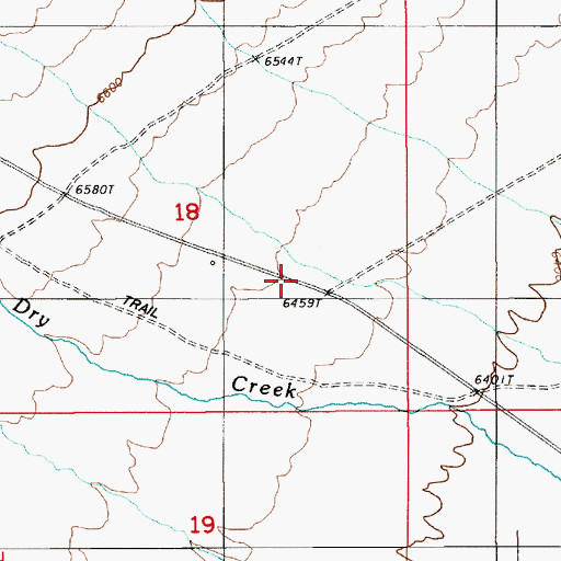 Topographic Map of Dry Creek Ranch Airport (historical), NV