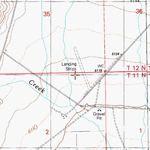 Topographic Map of Duckwater Airport, NV