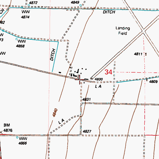 Topographic Map of Circle L Ranch Airport, NV