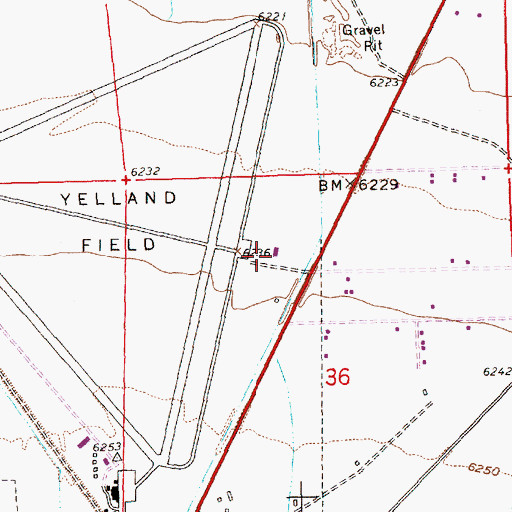 Topographic Map of Ely Airport /Yelland Field, NV