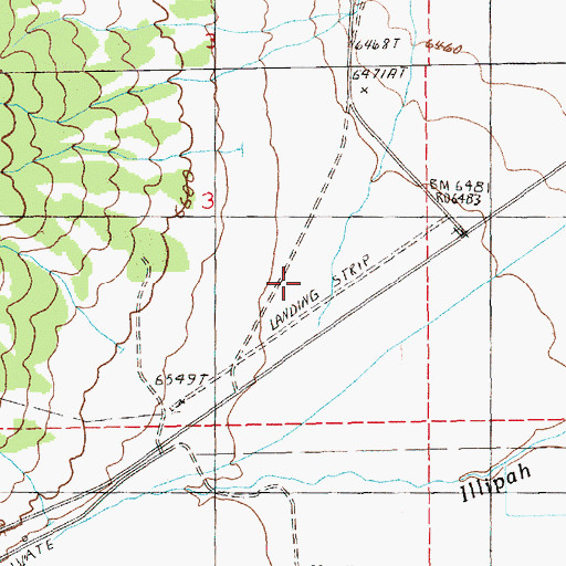 Topographic Map of Moorman Ranch Airport (historical), NV