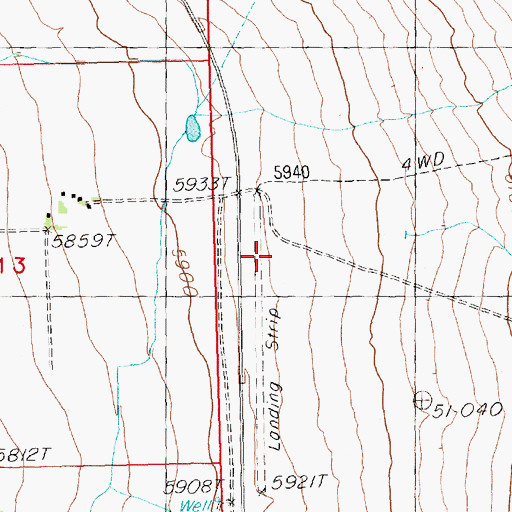 Topographic Map of Kirkeby Ranch Airport (historical), NV
