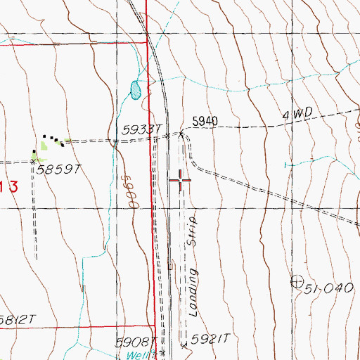 Topographic Map of Kirkeby Ranch Airport (historical), NV