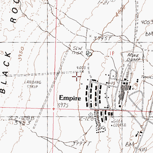 Topographic Map of Empire Airport, NV