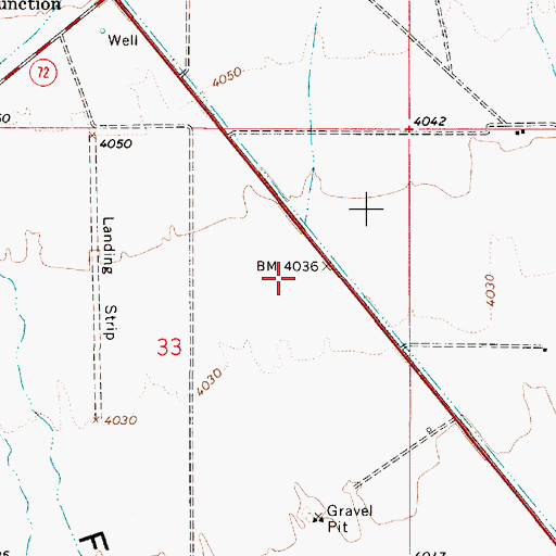 Topographic Map of Scottys Junction Airport (historical), NV