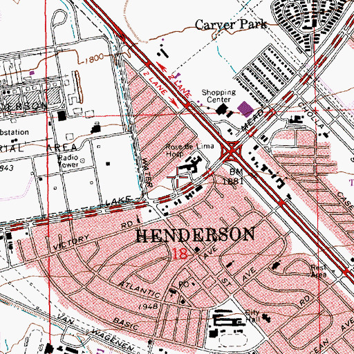 Topographic Map of Saint Rose De Lima Helispot, NV