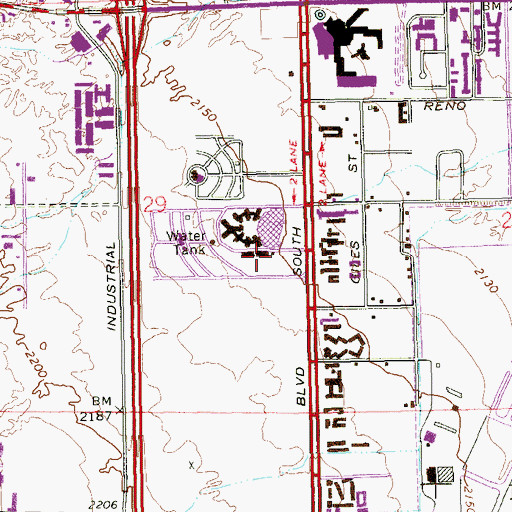 Topographic Map of Hacienda Hotel Heliport, NV
