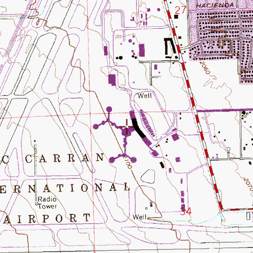 Topographic Map of Mc Carran International Airport, NV