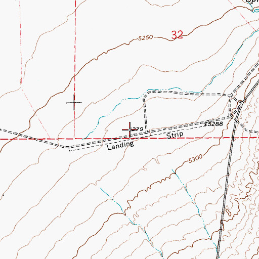 Topographic Map of Sunnyside-Kirch Wildlife Management Area Airport (historical), NV