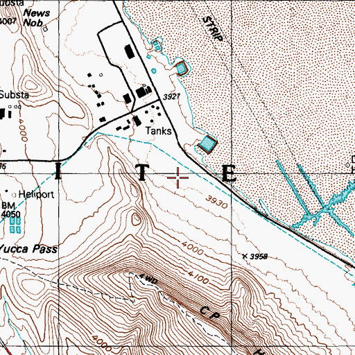 Topographic Map of Yucca Airstrip, NV