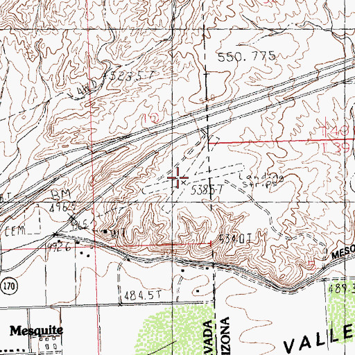 Topographic Map of Bronze Boot Airport (historical), NV