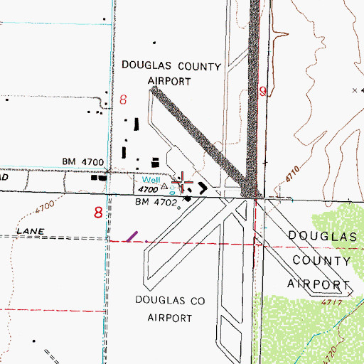 Topographic Map of Minden-Tahoe Airport, NV
