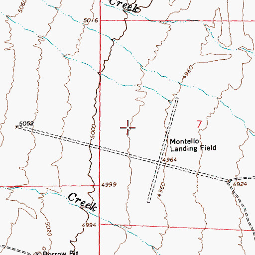 Topographic Map of Montello Landing Strip (historical), NV