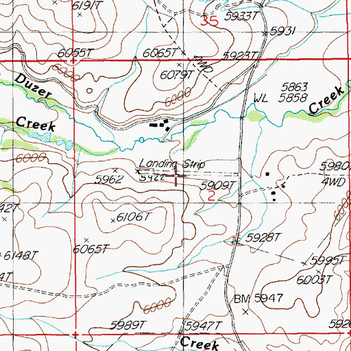 Topographic Map of Byington Ranch Airport (historical), NV