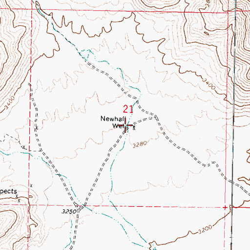 Topographic Map of Newhall Well, AZ