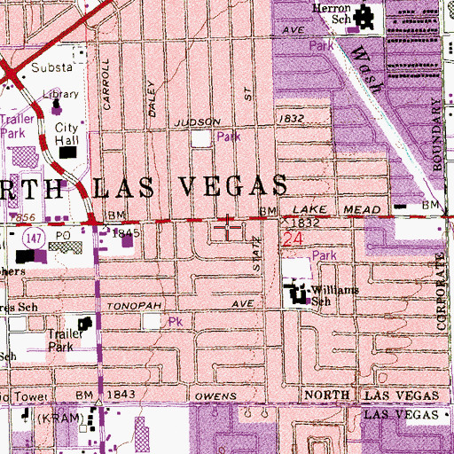 Topographic Map of North Las Vegas Public Safety Building Heliport, NV