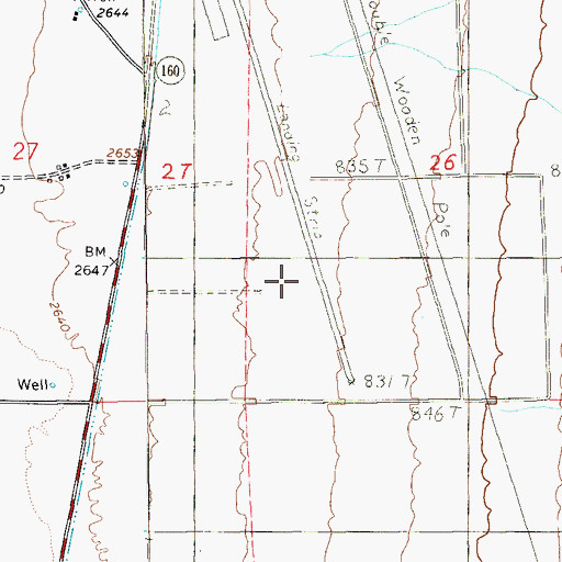 Topographic Map of Calvada Meadows Airport, NV