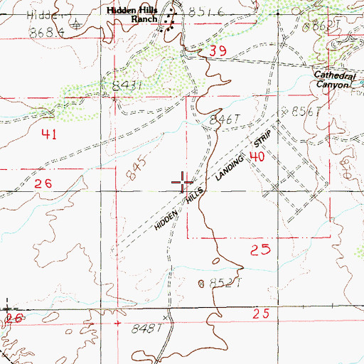 Topographic Map of Hidden Hills Airport (historical), NV