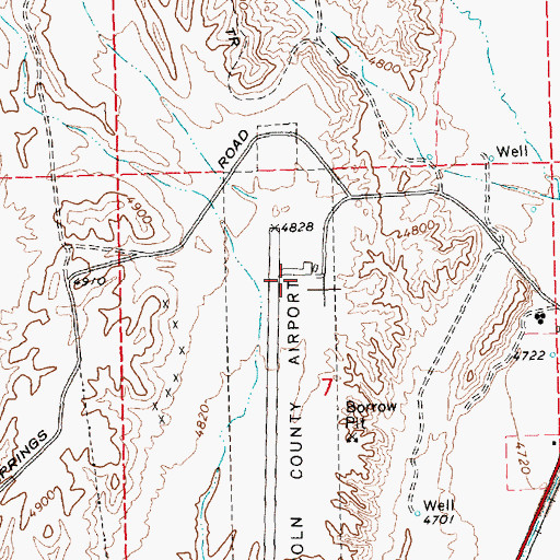 Topographic Map of Lincoln County Airport, NV