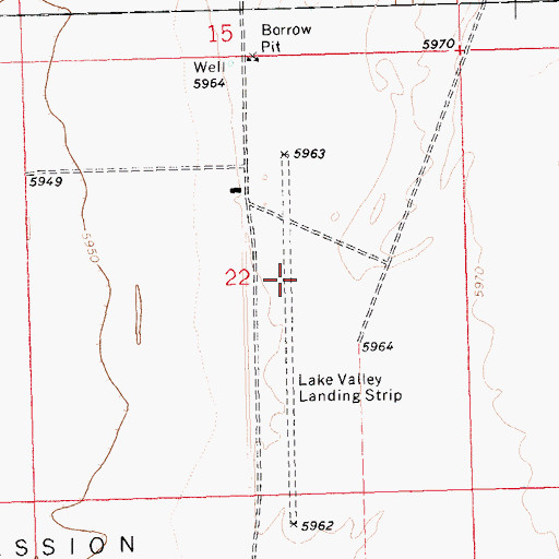 Topographic Map of Lake Valley Landing Strip (historical), NV