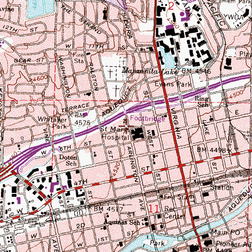 Topographic Map of Saint Marys Hospital Heliport, NV
