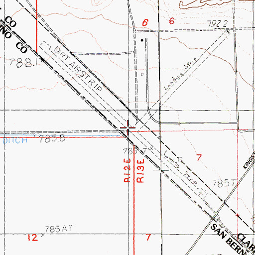 Topographic Map of Sky Ranch Airport, NV