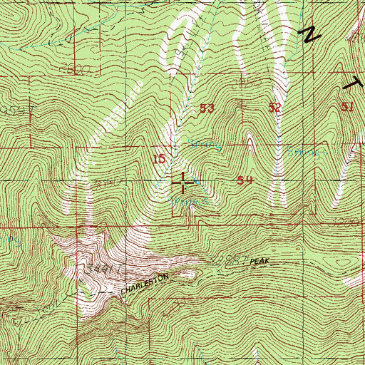 Topographic Map of Three Springs, NV
