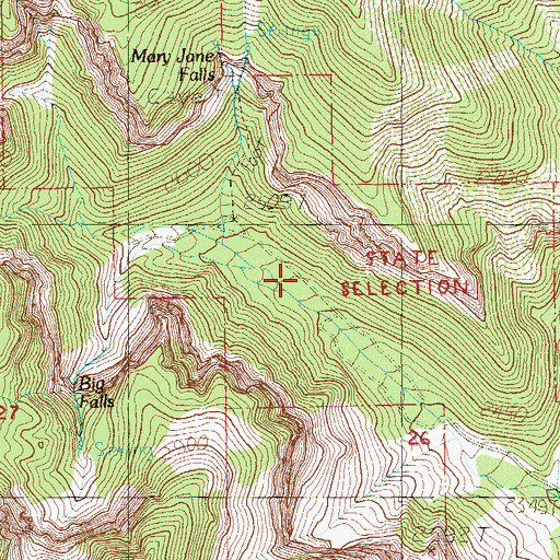 Topographic Map of Falls Trail, NV