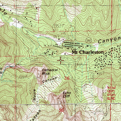 Topographic Map of Cathedral Rock Picnic Area, NV