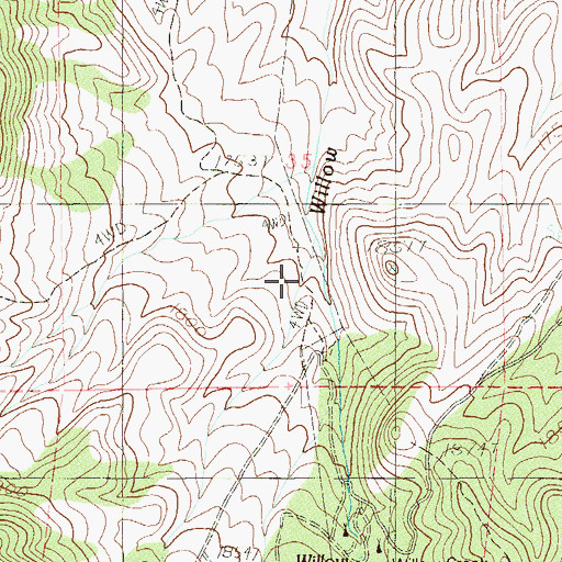 Topographic Map of Willow Canyon, NV