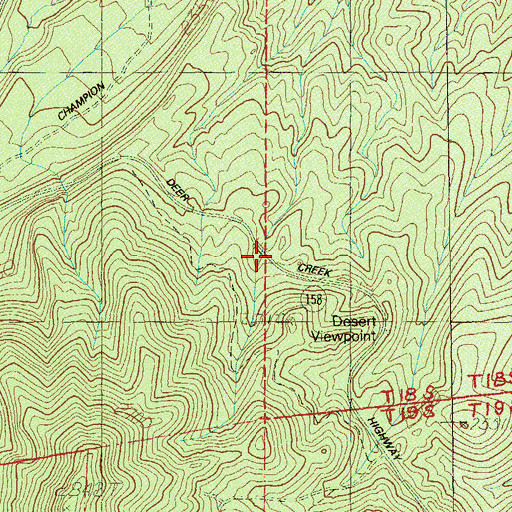 Topographic Map of Desert View Trailhead, NV
