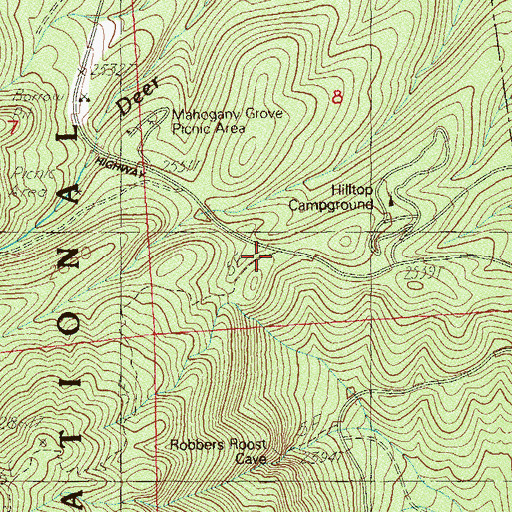 Topographic Map of Mount Charleston North Trailhead, NV