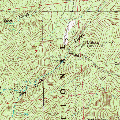 Topographic Map of Deer Creek Picnic Area, NV