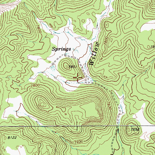 Topographic Map of Willow Creek Forest Service Facility, NV